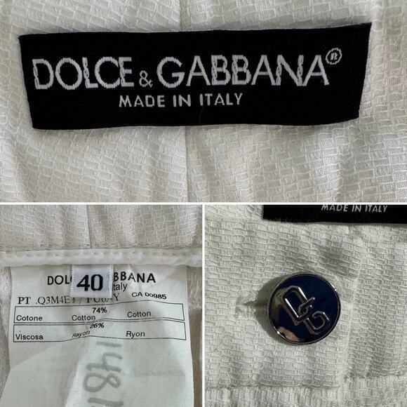 Dolce & Gabbana Cotton Blend Pants White Size IT 40 / US 4 - Picture 7 of 8